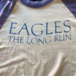 ORIGINAL VINTAGE 1980s Eagles concert baseball 3/4 sleeve tshirt